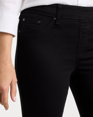 Black Pull-On Straight Jeans