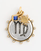 Mixed Metals Virgo Zodiac Charm Pendant