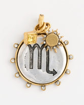 Mixed Metals Scorpio Zodiac Charm Pendant