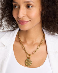 Mixed Metals Leo Zodiac Charm Pendant