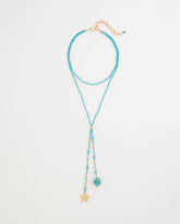 Teal Genuine Turquoise Stone Y-Necklace