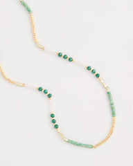Green Beaded Long Necklace