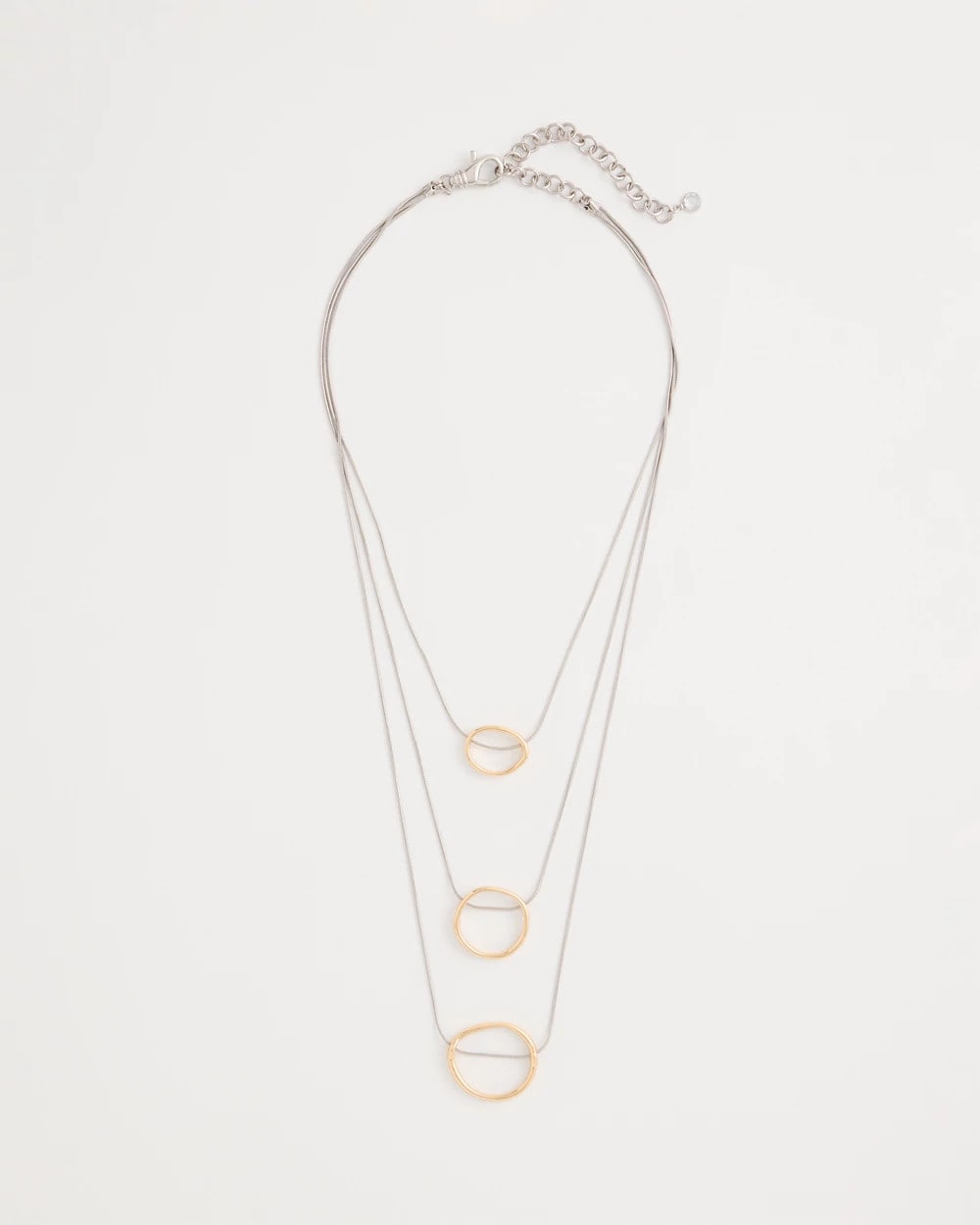 Mixed Metals Mixed Metal Triple Circle Pendant Necklace