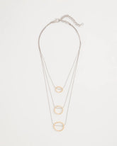Mixed Metals Mixed Metal Triple Circle Pendant Necklace