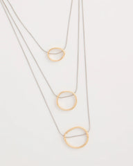 Mixed Metals Mixed Metal Triple Circle Pendant Necklace