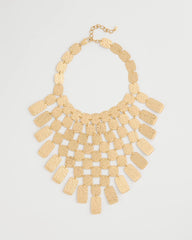 Gold Chico's Originals Hammered Bib Necklace