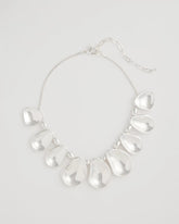 Silver Shiny Silvertone Bib Necklace