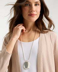 Silver Adjustable Silvertone Pendant Necklace