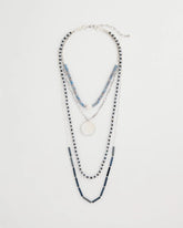 Blue Siren Pendant Layered Necklace