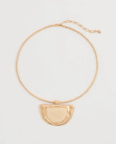 Gold White Enamel Collar Necklace