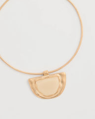 Gold White Enamel Collar Necklace