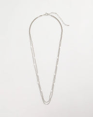 Silver Pearlescent Bead Ball Long Necklace