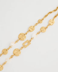 Gold Pearl Hammered Short Necklace