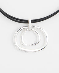 Silver Silver Tone Rings Pendant Necklace