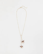 Neutral Tortoise Spider Lily Y-Necklace