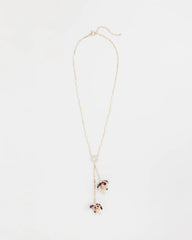 Neutral Tortoise Spider Lily Y-Necklace