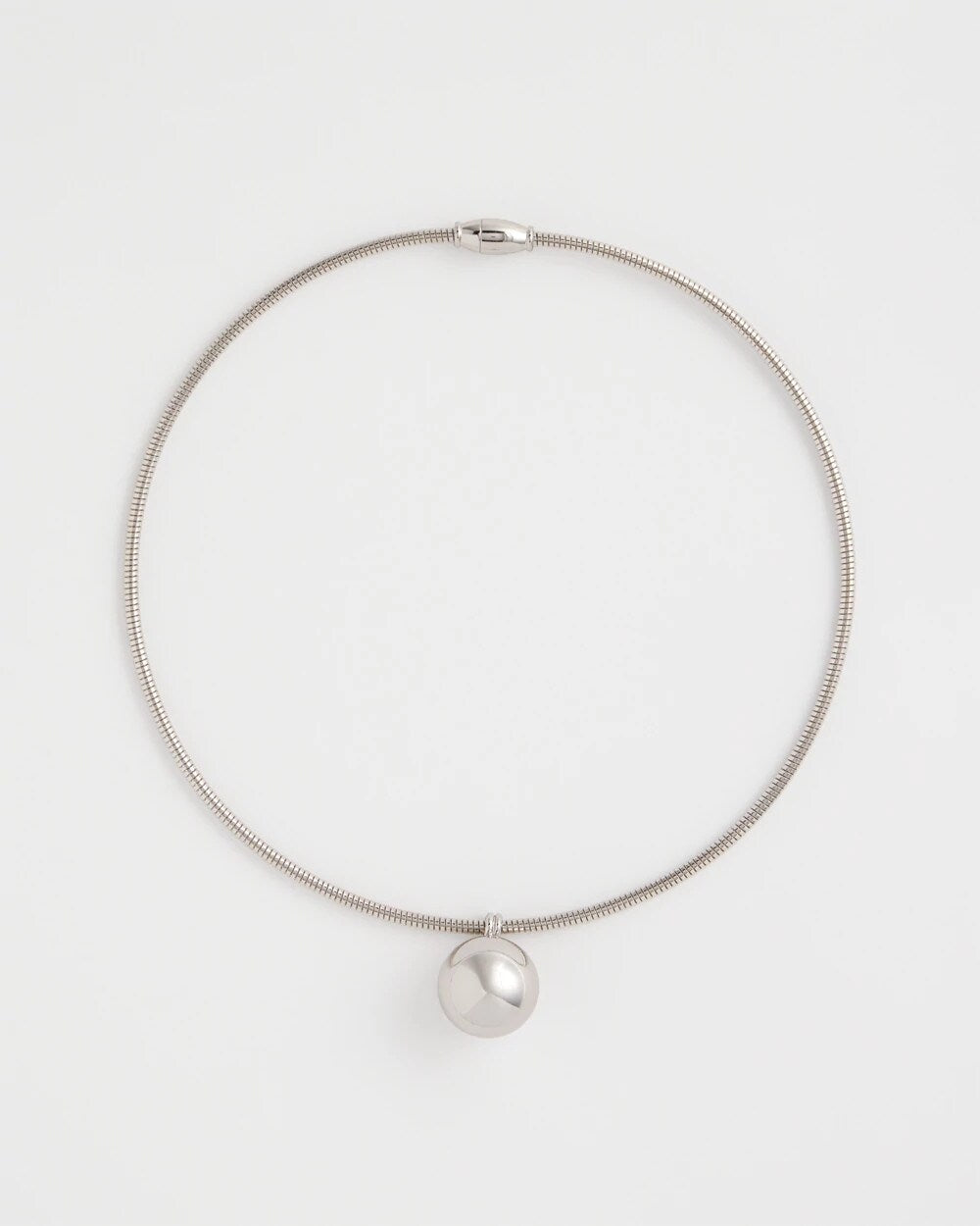 Silver Silver Bead Collar Necklace