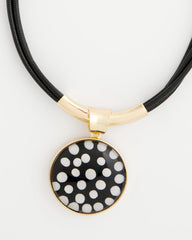 Black/White Polka Dot Pendant Necklace