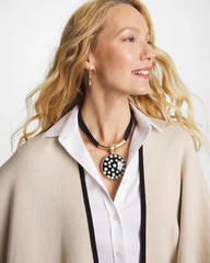 Black/White Polka Dot Pendant Necklace
