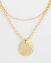 Gold Short Gold Ball Chain Pendant