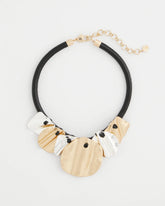 Mixed Metals Crinkle Mixed Metal Bib Necklace
