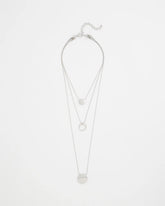 Silver Silver Triple Pendant Necklace