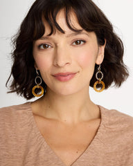 Neutral Linked Resin Drop Earrings