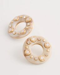 Neutral Embellished Neutral Stud Earrings