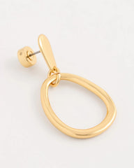 Gold Goldtone Open Circle Drop Earrings