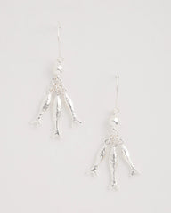 Silver Silvertone Fish Cluster Earrings