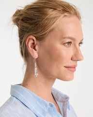 Silver Silvertone Fish Cluster Earrings