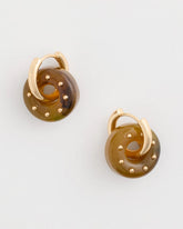 Neutral Neutral Resin Drop Hoop Earrings