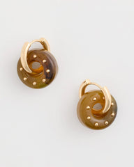 Neutral Neutral Resin Drop Hoop Earrings