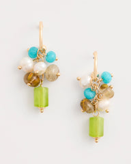Multi Multi-Colored Cluster Earrings