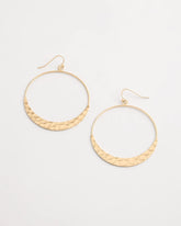 Gold Hammered Hoop Earrings