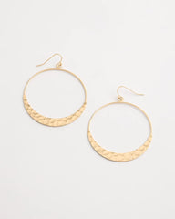 Gold Hammered Hoop Earrings
