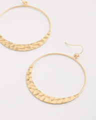 Gold Hammered Hoop Earrings