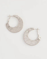 Silver Hammered Hoop Earrings