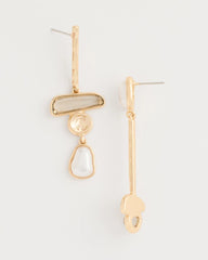 Pearl Asymmetrical Pearlescent Linear Earrings