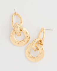 Gold Golden Link Drop Earrings