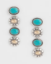Turquoise Turquoise Mixed Metal Linear Earrings