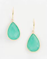 Green Green Teardrop Fishwire Earrings