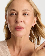 Gold Marble Gold Hoop Earrings