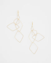 Gold Diamond Shaped Linear Earrings
