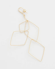 Gold Diamond Shaped Linear Earrings