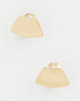 Gold Gold Fan Clip On Earrings