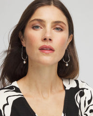Silver Silver Bead Threader Earrings