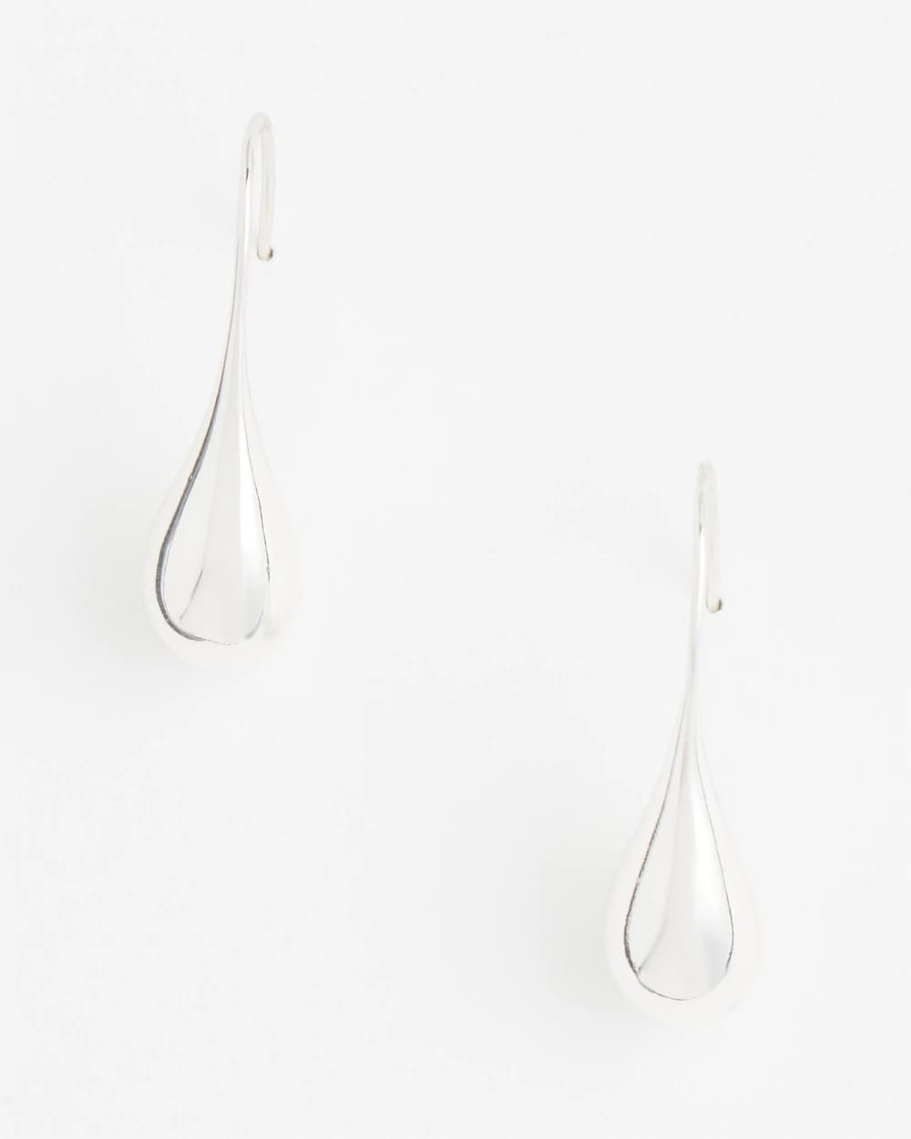 Silver No Droop™ Silver Tone Teardrop Threader Earrings