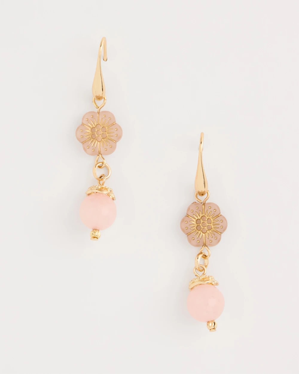 Orchid Flower Beaded Drop Earrings