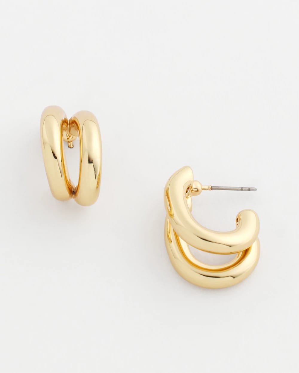 Gold Gold Double Mini Hoop Earrings